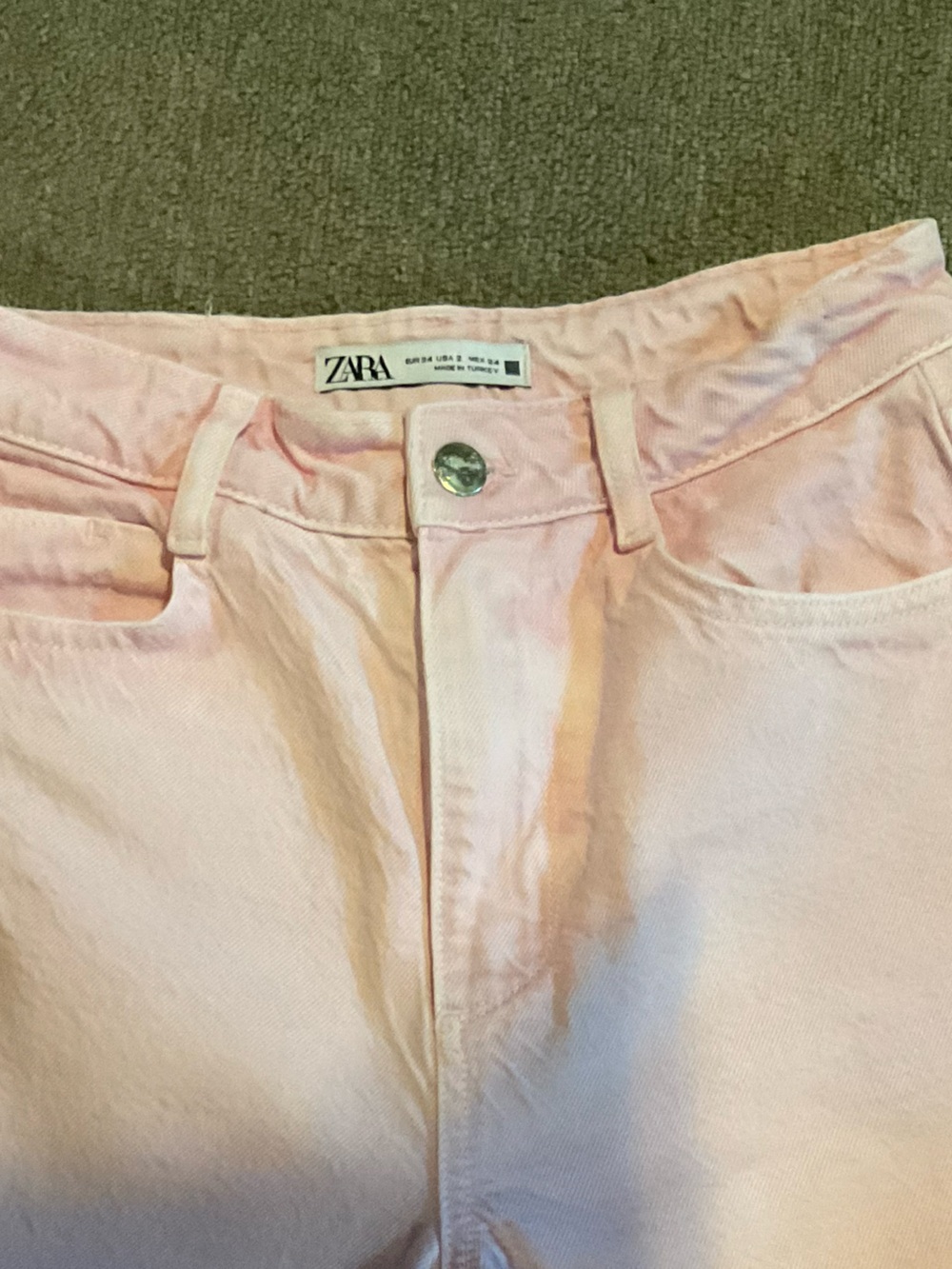 ZARA Pastel Pink High-Waist Jeans
